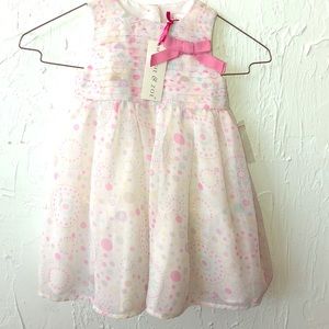 18m girls Maggie & Zoe white chiffon dress pink